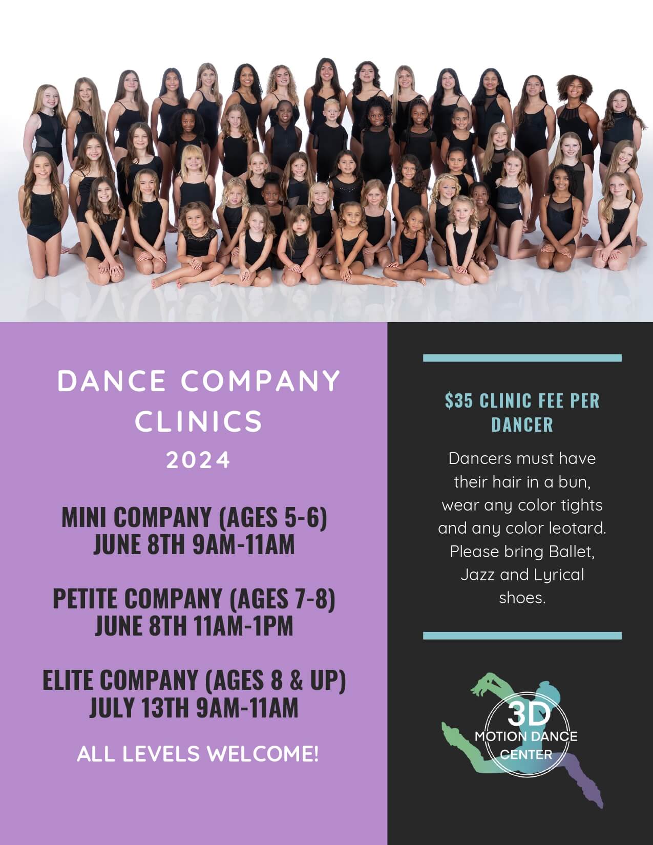 Dance Company Clinic 2024 Schedule & Fee